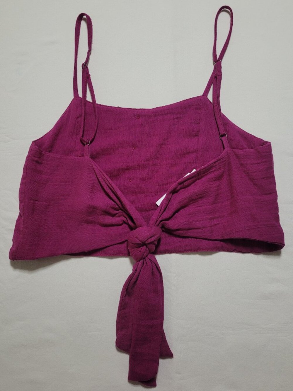 Lotus & Luna Cruisin Crop Top Viva Magenta Cotton Gauze Boho Top Large Coastal - Picture 2 of 9